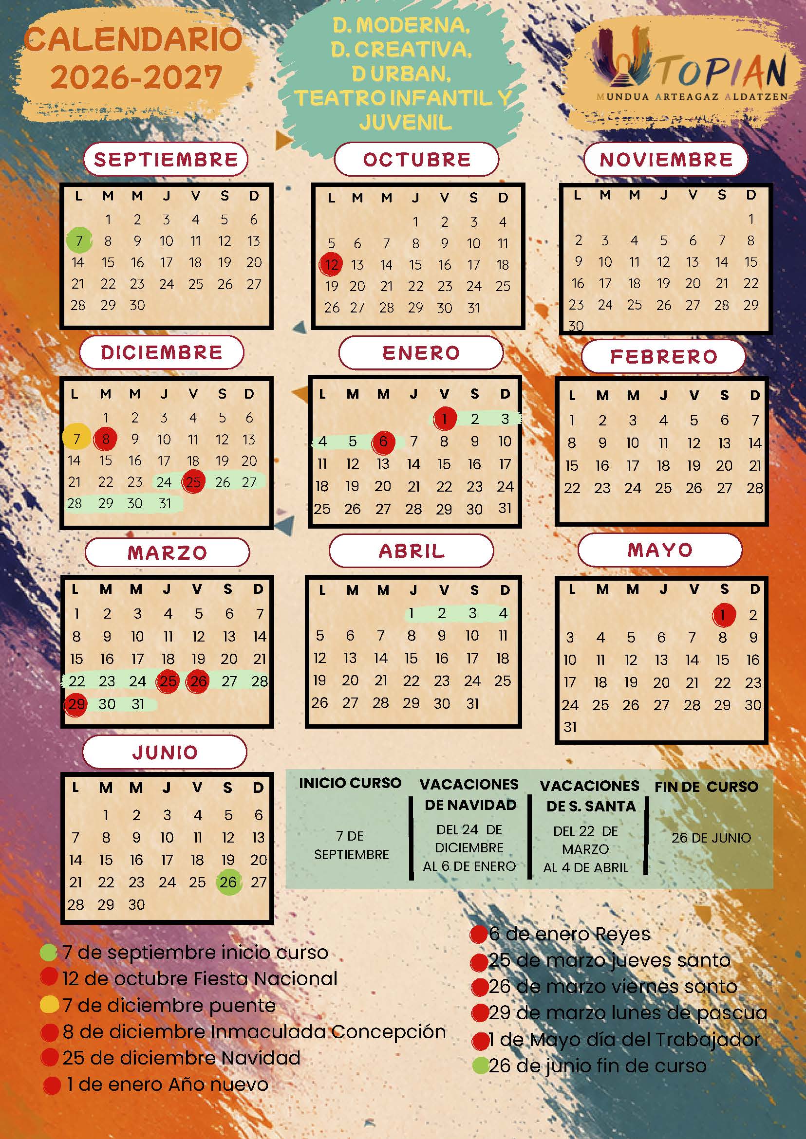 CALENDARIO INFANTIL26-27